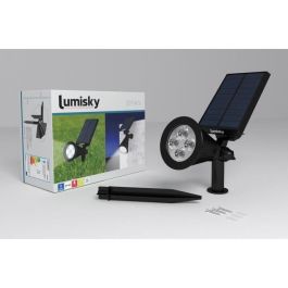LUMISKY Foco solar exterior resistente al agua - 4 LED blancos - 200 Lm - Cabezal giratorio a 90 ° C LUMISKY Foco solar exterior resistente al agua - 4 LED blancos - 200 Lm - Cabezal giratorio a 90 ° C