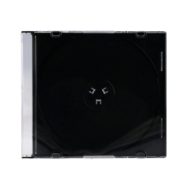 Q-connect Caja CD Slim con Interior Negro Pack 25 Unidades para Almacenamiento CD/DVD