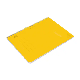 Carlin Cuaderno espiral A4 tapa plástico 80 hojas 90gr cuadro 4mm con margen color amarillo