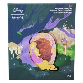 Loungefly Pin Lenticular Disney Rapunzel 7,5cm Edición Limitada con Detalles Esmaltados y Metálicos