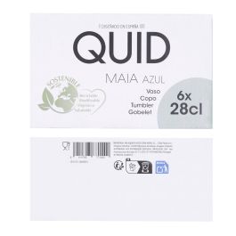 Quid Vaso Bajo Vidrio Maia 28 cL Azul Con Relieve