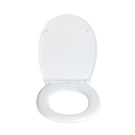 Wenko Tapa de WC Vorno Neo, Blanco 37x46cm 24571100, Sujeción Acero Inoxidable Fix-Clip, Easy-Close