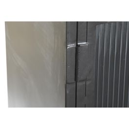 DKD Home Decor Buffet de Madera de Mango y Metal, Colores Natural Negro Dorado, 145 x 40 x 85 cm