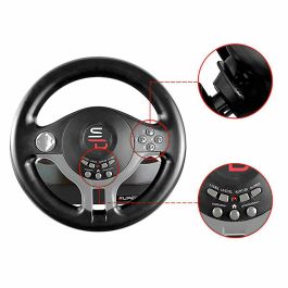Subsonic Volante de Conducción Universal Cableado con Pedales y Paletas 180° Compatible Switch, PS4, Xbox One, PC