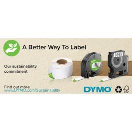 Dymo 91204 Cinta Rotuladora Letratag, Negro Sobre Verde, Plástico, 12mm x 4m