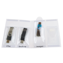 Q-connect Funda Autoadhesiva para Memorias USB 52,5x90mm Capacidad 10 Unidades