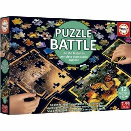 EDUCA EDU1747759505539 Puzzle Battle Jr Natura - 12 puzzles de 42 piezas con temática de naturaleza para niños +7 años