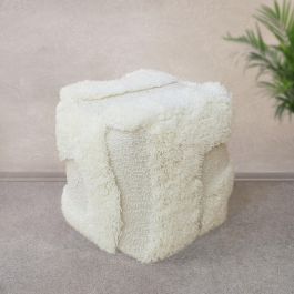 DKD Home Decor Carpets 2c25 Reposapies Boho Crudo 45 x 45 x 45 cm