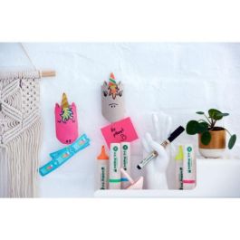 Edding Marcador Fluorescente Ecoline 24 Color Rosa 24-009 Punta de Cincel Tinta Base Agua Recargable