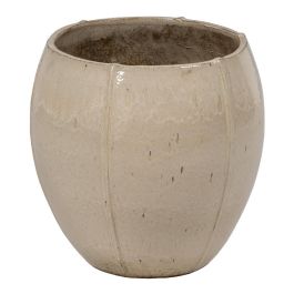 S/2 Maceteros Crema Cerámica Decoración 55 X 55 X 55 cm