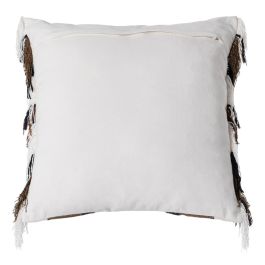 Cojín Blanco-Marrón Algodón/Terciopelo 50 X 50 cm