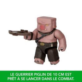 Mattel Jfb69 Figura Ghast con Proyectiles de Ataque Minecraft La Película, Guerrero Piglin 8cm, Luces y Sonidos +6 Años