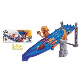 Pista metal machine dinosaurio, incluye 1 coche 70x11x30cm Pista metal machine dinosaurio, incluye 1 coche 70x11x30cm
