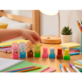 Imaginovo Goma de borrar de batido, colores surtidos, fantasía para escuela, 24 unidades