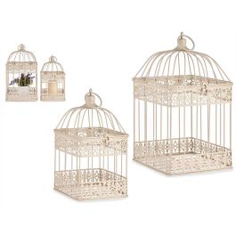 Set 2 Jaulas Metal Cuadradas Crema Giftdecor 18x35x18 cm (2 Unidades) Precio: 33.94999971. SKU: S3609553