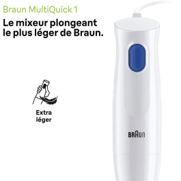 Braun Batidora de Mano MultiQuick 1 MQ10.202M, 450 W, 1 Velocidad, Color Blanco