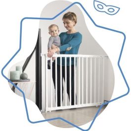 Badabulle Deco Pop Barrera de seguridad blanca Sujetador extensible Presión y tornillos (63.5 - 106cm)