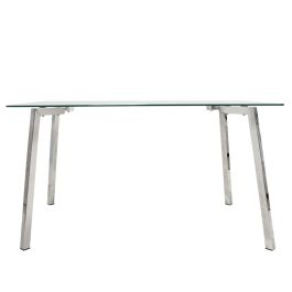 Mesa de Comedor Alexandra House Living Gris Transparente Cristal 140 x 75 x 80 cm Precio: 249.49999987. SKU: B19KF5ZRP3