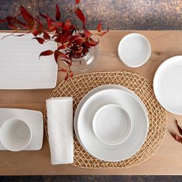 Ariane Bandeja Rectangular Porcelana Reforzada Artisan 36x20 cm (6 Unidades) Blanco - Hostelería, Antidesportillamiento, Apta Lavavajillas y Microondas