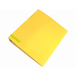 Liderpapel Archivador System Forrado Sin Rado Lomo 80mm Amarillo Compresor Metálico A4