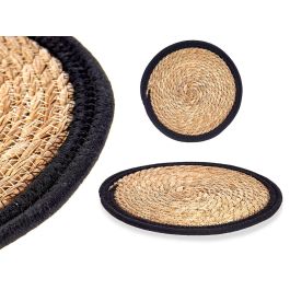 Giftdecor Tapete Natural con Borde Negro 30x30 cm - Fibra Natural (48 Unidades) Precio: 102.50000024. SKU: S3608994