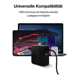 ICY BOX IB-PS101-PD Fuente de Alimentación Universal para Portátil USB-C 90W, 1.8m