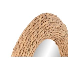 DKD Home Decor Espejo Tropical de Jacinto de Agua Natural 80x80 cm (2 Unidades) Ideal para Decoración del Hogar