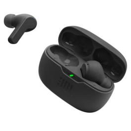 JBL Wave Beam Auriculares Inalámbricos True Wireless Negros con Deep Bass, 32H Batería, IP54 Resistente Agua/Polvo