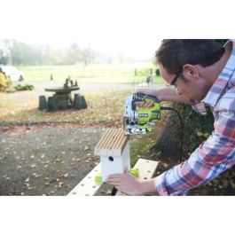 Ryobi Sierra de calar 600W compacta en estuche con 5 cuchillas, 85mm madera, LED, cambio hoja sin herramienta, péndulo 4 posiciones