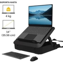 Fellowes 100016564 Maletín con Elevador Breyta para Portátiles hasta 14" Negro – Ergonómico, 5 Ajustes de Altura, Reciclable