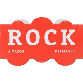 La Mediterranea - Set de 6 Vasos de la Colección Rock Diamants con Capacidad de 290 ml y Dimensiones de 8 cm de Diámetro por 9 cm de Alto (6 Cajas)