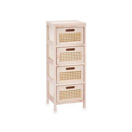 Cajonera de Rattan Giftdecor 4 Cajones 27x73x25 cm - Madera y Plástico Color Natural