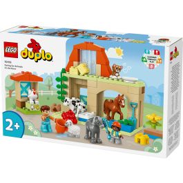 LEGO 10416 DUPLO My Town Cuidando Animales de Granja, Juguete Educativo para Bebés, Incluye Casa y Minifiguras de Caballos