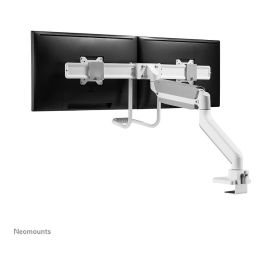 Neomounts Brazo de Monitor para 2 Pantallas DS75-450WH2, 17-32 Pulgadas, 8kg por Pantalla, Resorte de Gas, Blanco