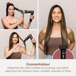 Shark HD426EU FlexStyle Secador de Pelo y Moldeador de Aire Caliente 2 en 1, 1400W, con 3 Accesorios, Negro y Oro Rosa