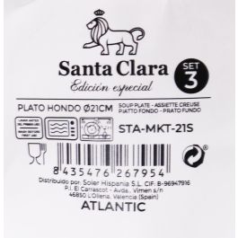Set 3 Platos Hondo Horus Monaco 21 cm - Inde (3 Cajas) Set 3 Platos Hondo Horus Monaco 21 cm - Inde (3 Cajas)