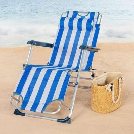Tumbona de playa reclinable aluminio con cojín aktive 153x47x33/75cm Tumbona de playa reclinable aluminio con cojín aktive 153x47x33/75cm