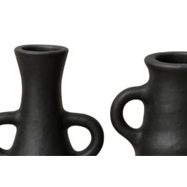 DKD Home Decor Jarrón Moderno Negro Set de 3 (2 Unidades) 6 x 13 x 10 cm