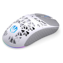 Endorfy LIV Plus Wireless Onyx White - Ratón Gaming Ambidiestro Óptico Inalámbrico Bluetooth 26000 DPI 6 Botones Programables RGB Blanco