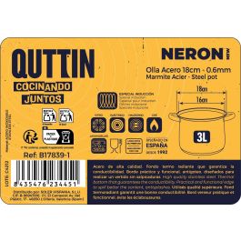 Olla New Neron 18 cm (3L) Acero Inoxidable Inde (4 Unidades) Olla New Neron 18 cm (3L) Acero Inoxidable Inde (4 Unidades)