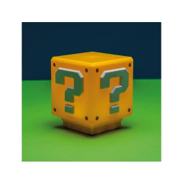 Wondee Lámpara Super Mario Bloque de Interrogación, Luz de Noche Gamer con Sonido Oficial, Decoración Nintendo