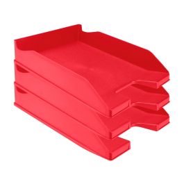 Q-connect Bandeja sobremesa plástico rojo opaco 240x70x340 mm
