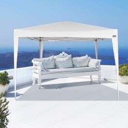 Cenador plegable poliester blanco aktive 300x300x250 cm Cenador plegable poliester blanco aktive 300x300x250 cm