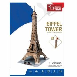 Explora EXP3301045400204 Puzzle 3D Torre Eiffel, Juego de Construcción 39 Piezas, Para Niños +5 Años