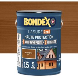 Tinte 2 en 1 Alta protección - Roble satinado medio - BONDEX - 5 L Precio: 80.50000046. SKU: B1J3Z42NTB