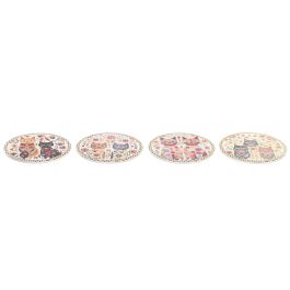 DKD Home Decor Salvamantel Shabby Multicolor Blanco 20 x 0.7 x 20 cm (12 Unidades)