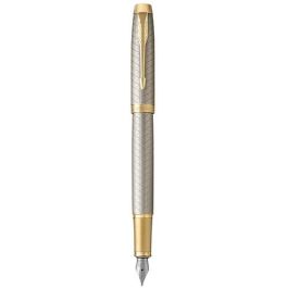 PARKER Pluma Estilográfica IM Premium Warm Silver F con Caja de Regalo