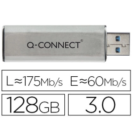 Q-connect Memoria USB Flash 128 GB 3.0 Plateado Compacto Precio: 19.49999942. SKU: B15LTH5TSL