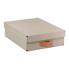 Leitz Caja de almacenaje de cartón mediana baja con asa de piel, beige, pack de 2 unidades, 8 litros Precio: 25.95000001. SKU: B14KG9J69Z