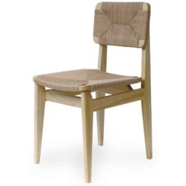 DKD Home Decor Silla Horeca de Madera de Olmo y Fibra Natural - 42x50x81 cm, Altura Asiento 45 cm